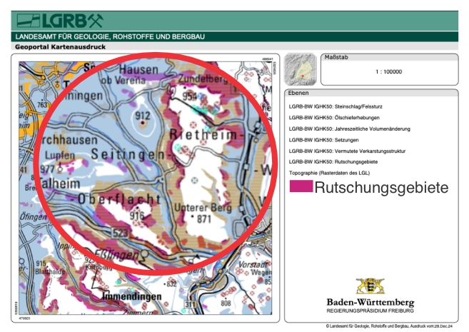 Bild - LGRB Rutschungsgebiete